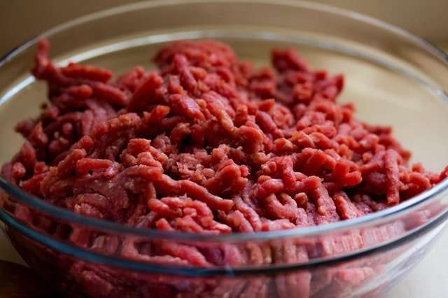 high quality ground beef in a bowl