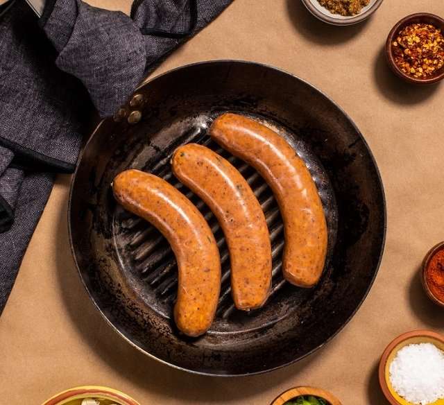 Porter Road sausage in a pan