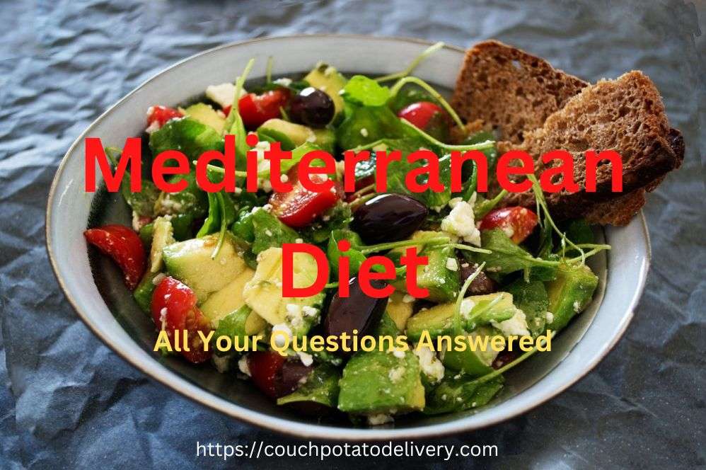 plate filled with Mediterranean diet food.