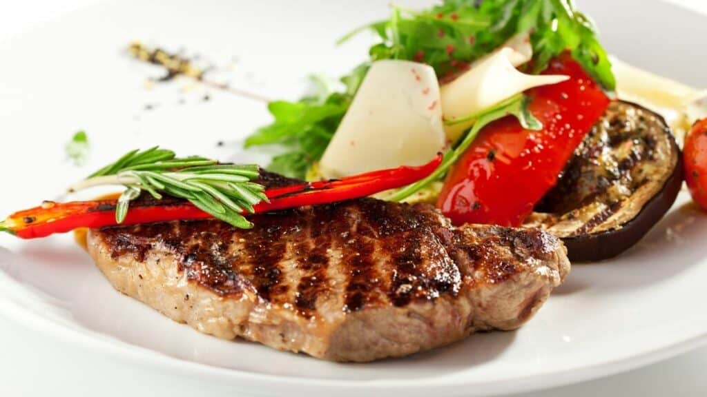 bbq steak with chicory salad