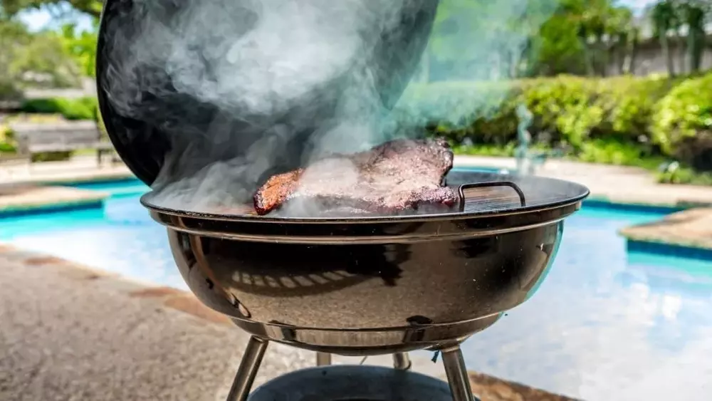 corned beef brisket on a smoker